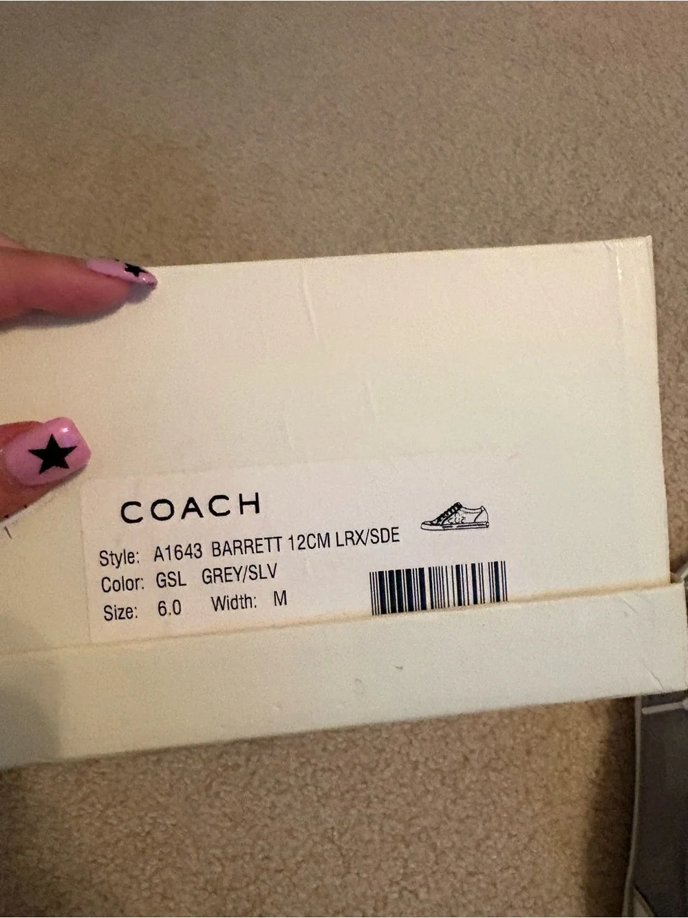 Coach  Silver Gray Low-Top Sneakers with White Accents